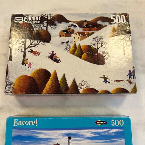 Vintage Puzzle Lot 500-1000 Pieces Americana Portland Maine Kitten Castle New - Picture 9 of 10